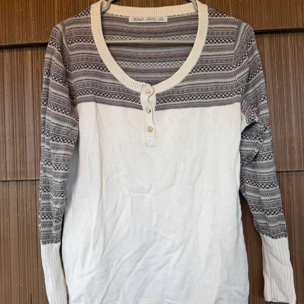 Woolrich Women's White and Grey Shirt